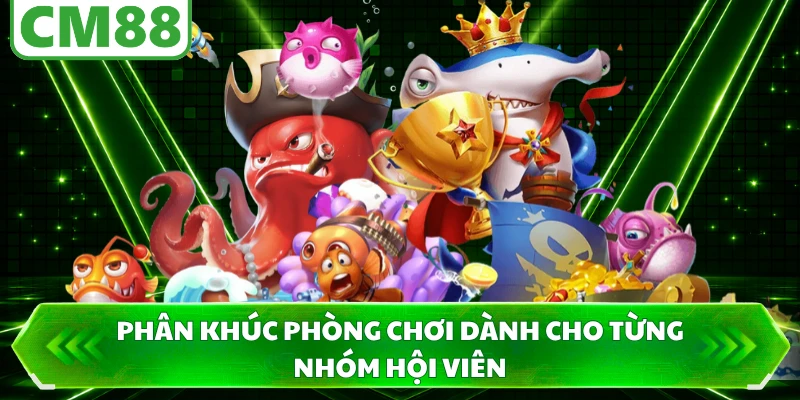 Phân khúc phòng chơi dành cho từng nhóm hội viên